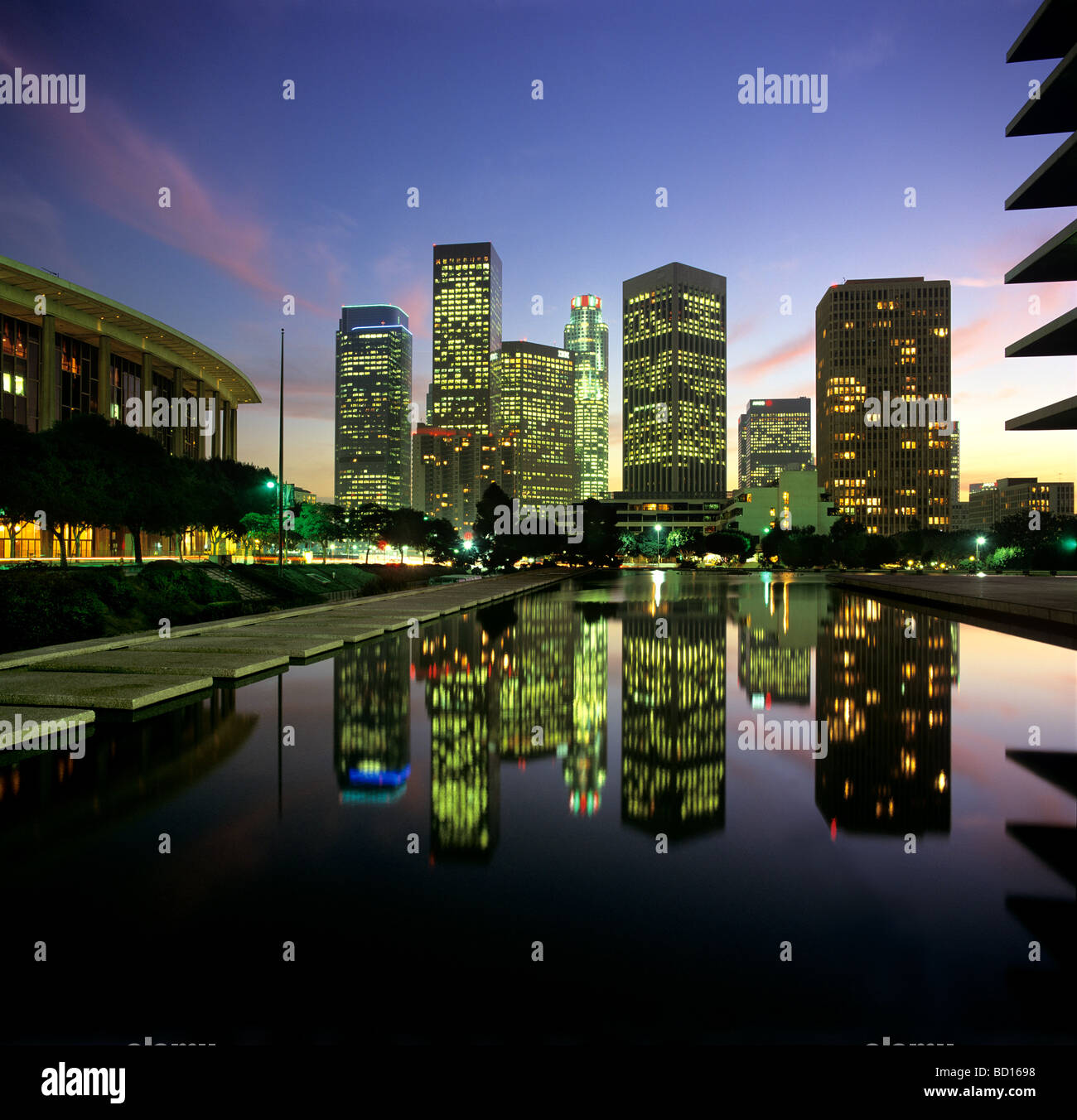 Il centro cittadino di Los Angeles Skyline Foto Stock