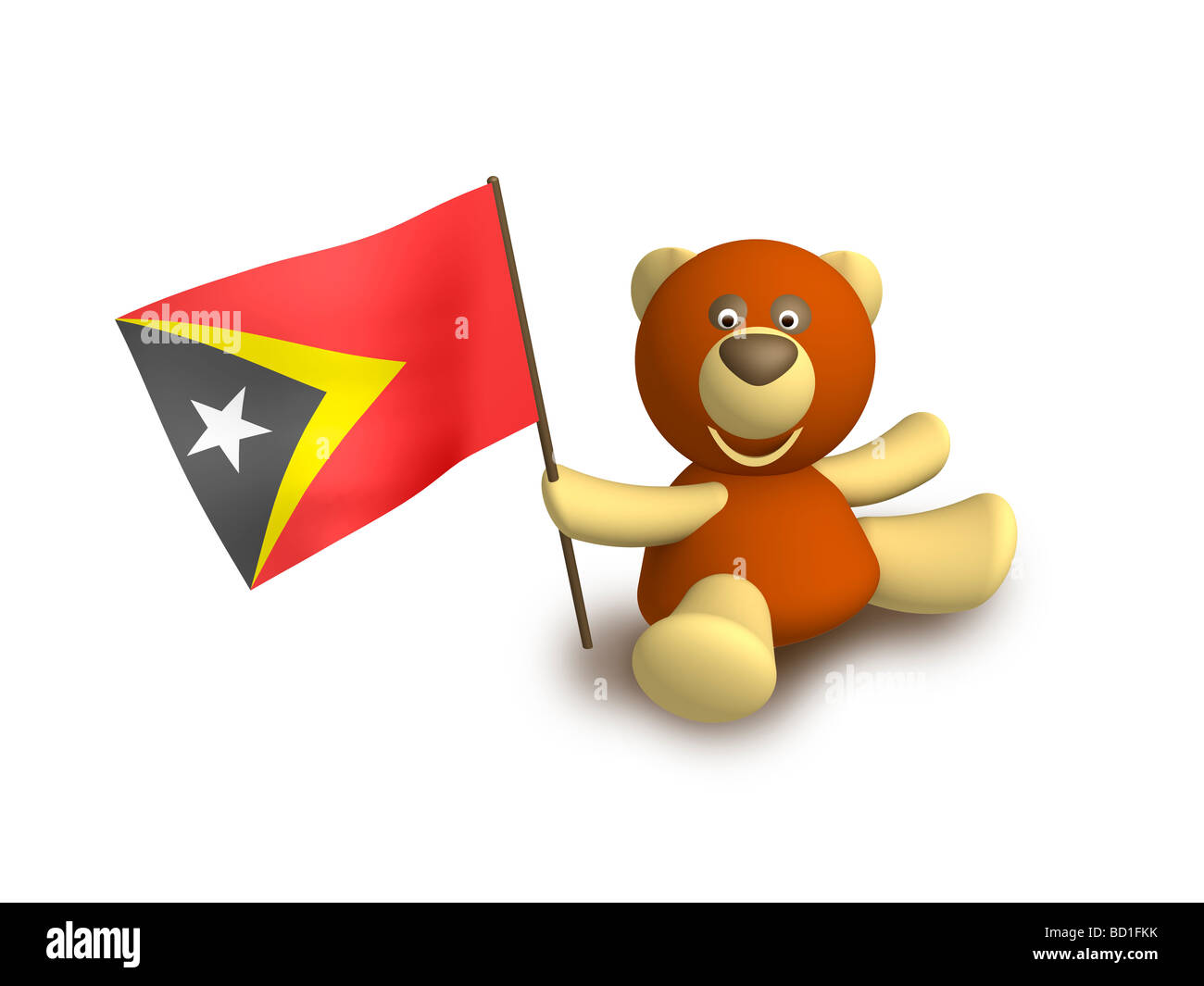 Bandiera di Timor est a Timor Leste Foto Stock