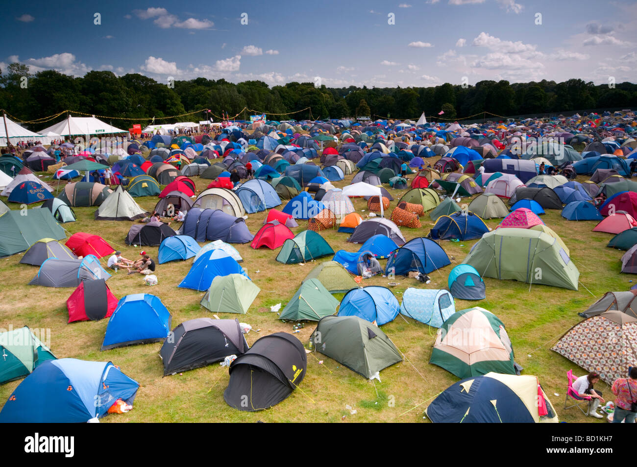 Campeggio principale Latitude Festival di musica, Southwold, Suffolk, Regno Unito Foto Stock