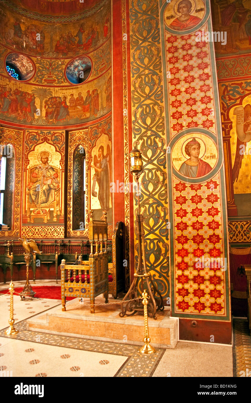 La Romania il Monastero di Curtea de Arges somigliante a un mausoleo in stile bizantino Foto Stock