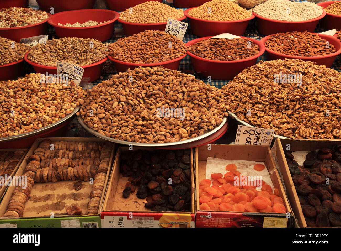 Mercato ortofrutticolo in Yalikavak, penisola di Bodrum, Turchia Foto Stock