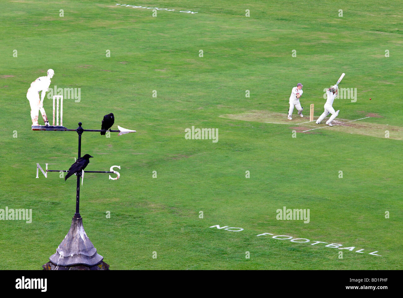 Partita di cricket su Parker's pezzo, Cambridge Foto Stock