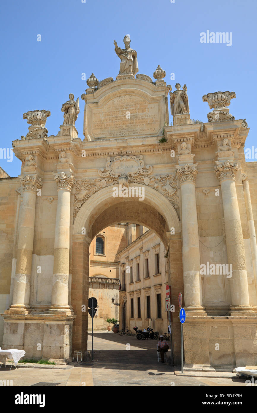 Porta Rudiae, Lecce, Puglia, Italia. Foto Stock