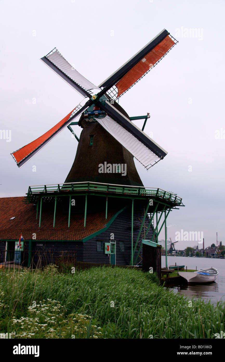 'De Kat' il mulino a vento di Zaanse Schans Foto Stock