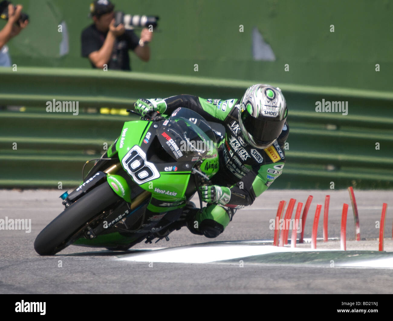 Sessione ufficiale di SBK test sul circuito Enzo e Dino Ferrari di Imola - Luglio 2009.Makoto Tamada KAWASAKI NEL MONDIALE SUPERBIKE R.T Foto Stock