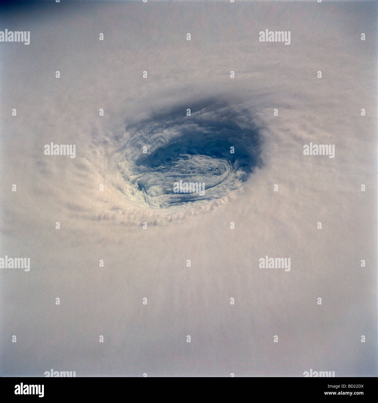 Uragano Katrina occhio fotografato dal satellite NOAA Foto Stock