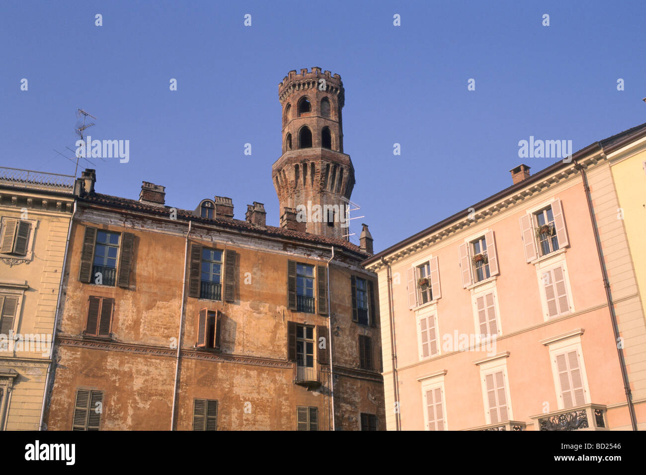 Vercelli scorcio architettonico del centro storico Foto Stock