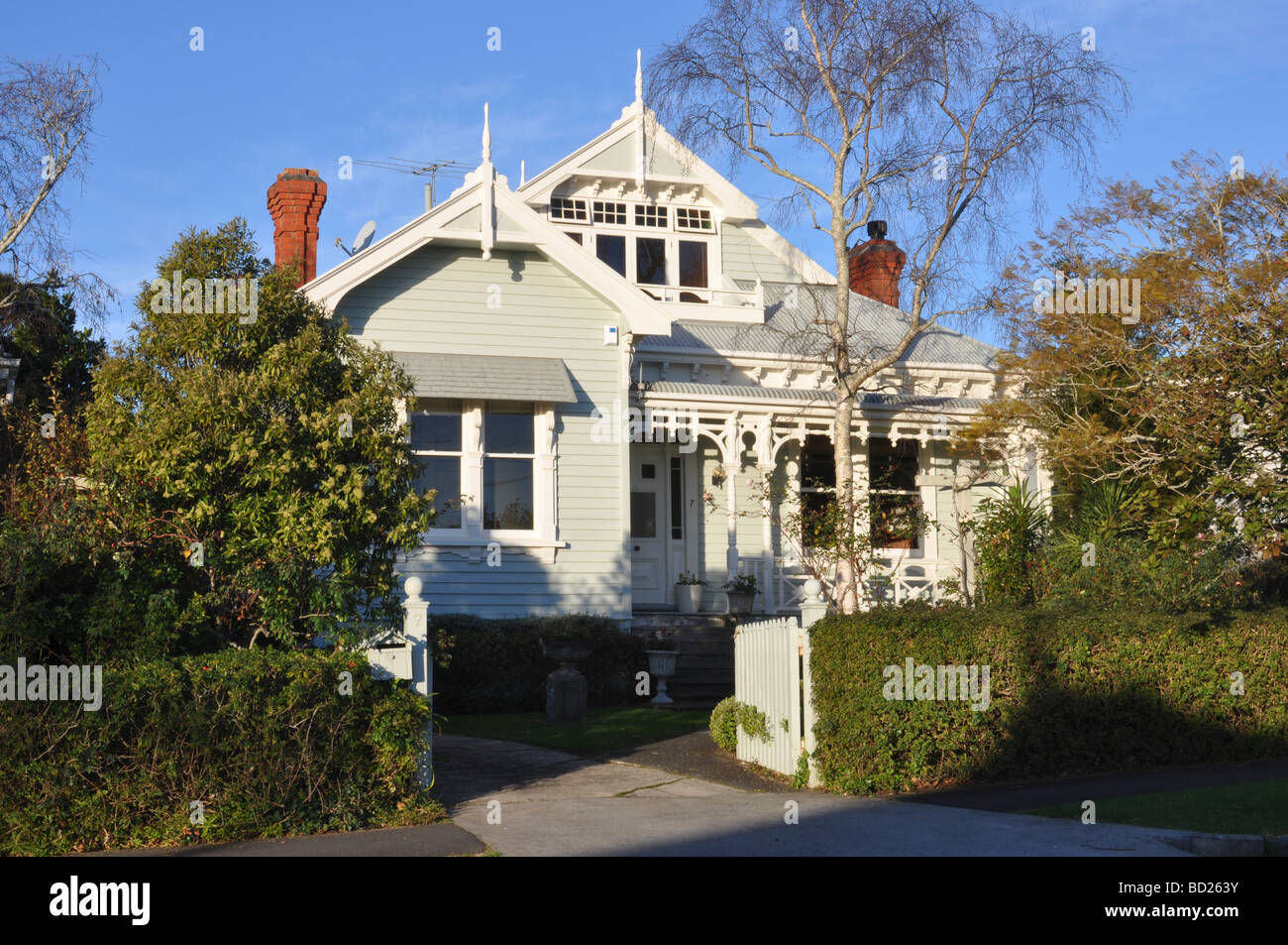 Palazzi nella prestigiosa città interna sobborgo di herne bay, Auckland, Nuova Zelanda. Foto Stock