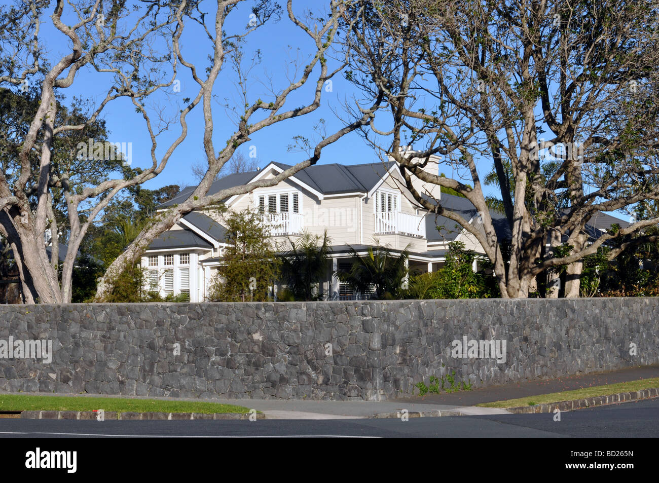 Palazzi nella prestigiosa città interna sobborgo di herne bay, Auckland, Nuova Zelanda. Foto Stock