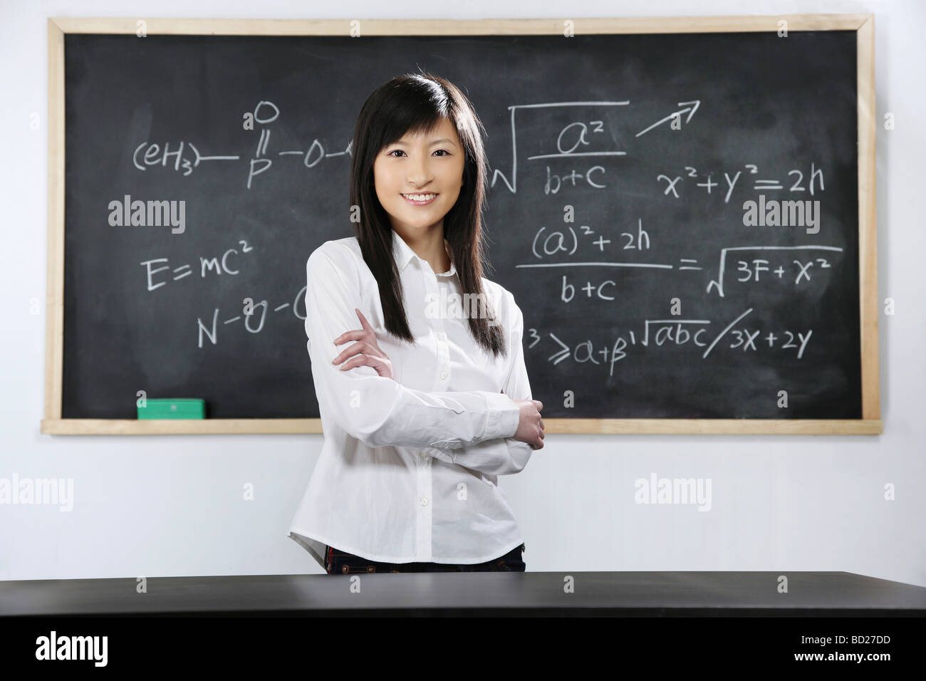 Il cinese giovane insegnante sulla lezione,Cina Foto Stock