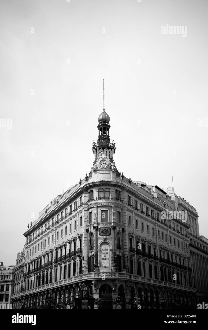 Il banco Espanol de Credito, Madrid Foto Stock