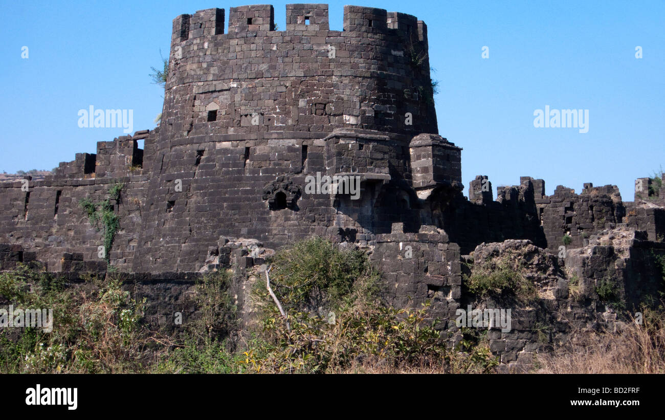 Daulatabad xiv secolo fort nei pressi di Aurangabad Maharashtra India Foto Stock
