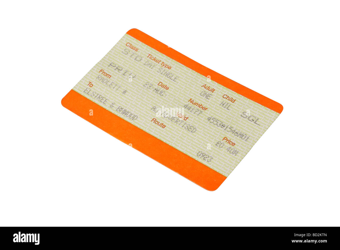 La British Rail biglietto del treno Foto Stock