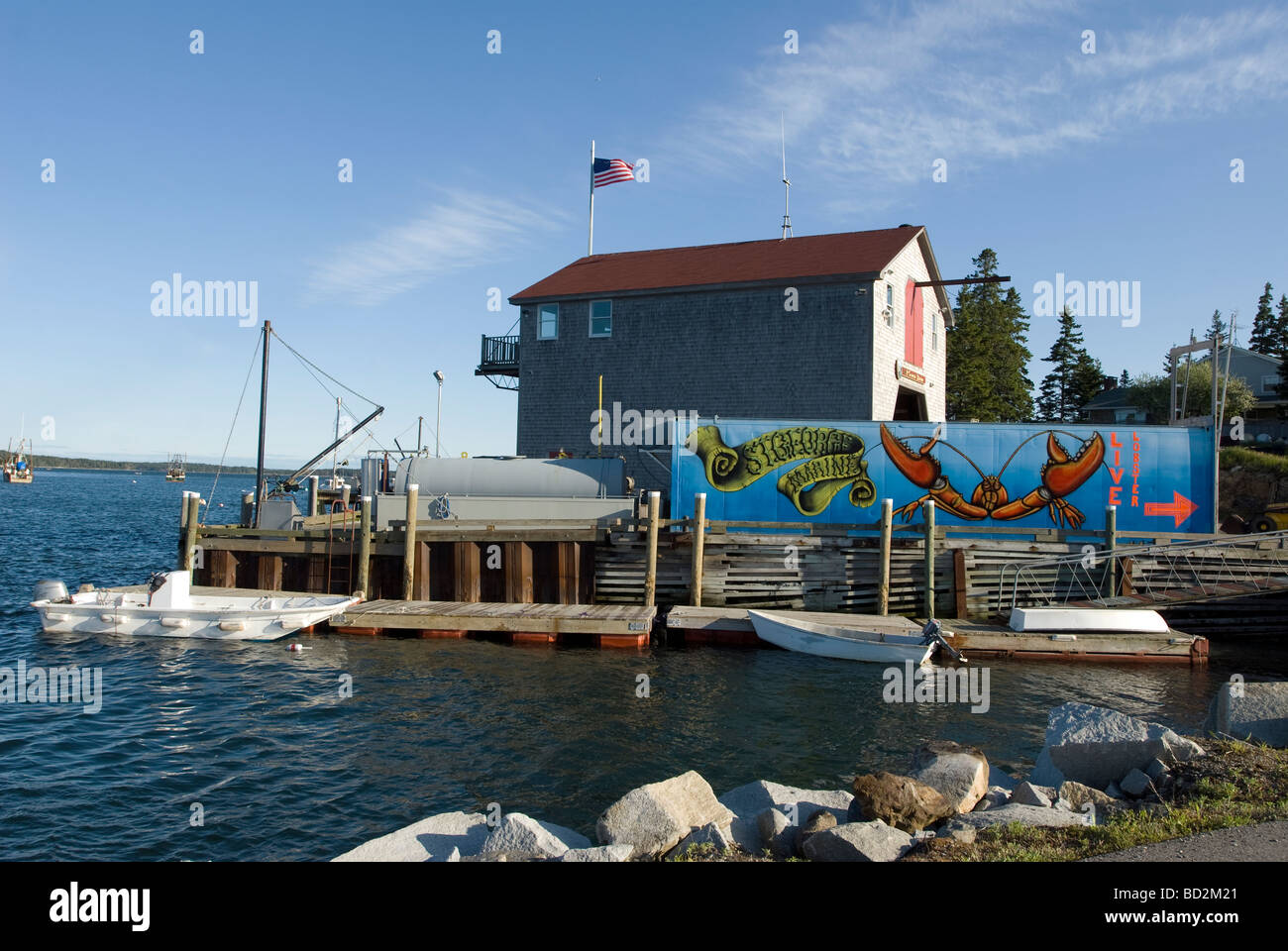 Porto Porto di Clyde nel Maine USA Foto Stock