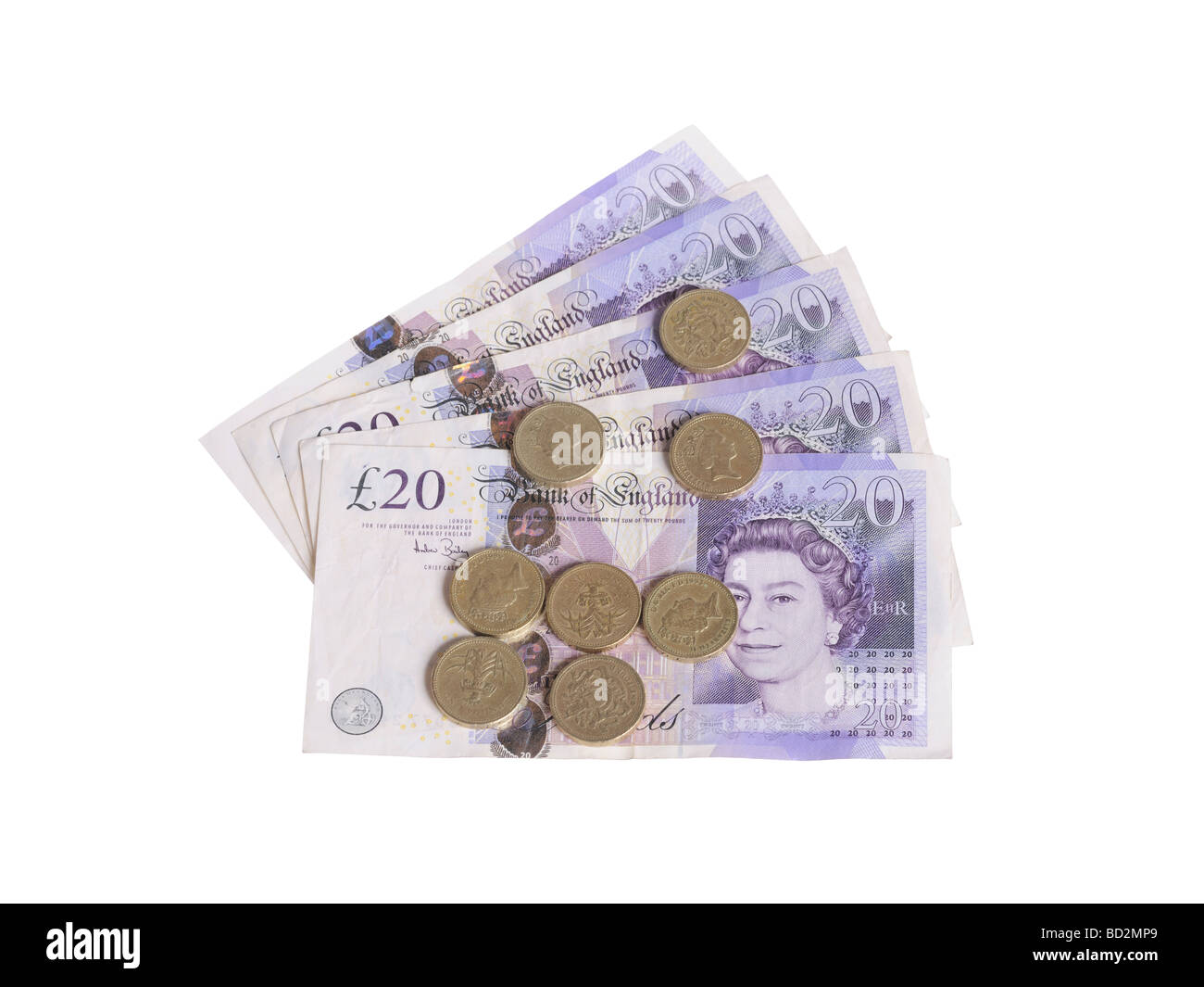 20 libbra di monete note Foto Stock