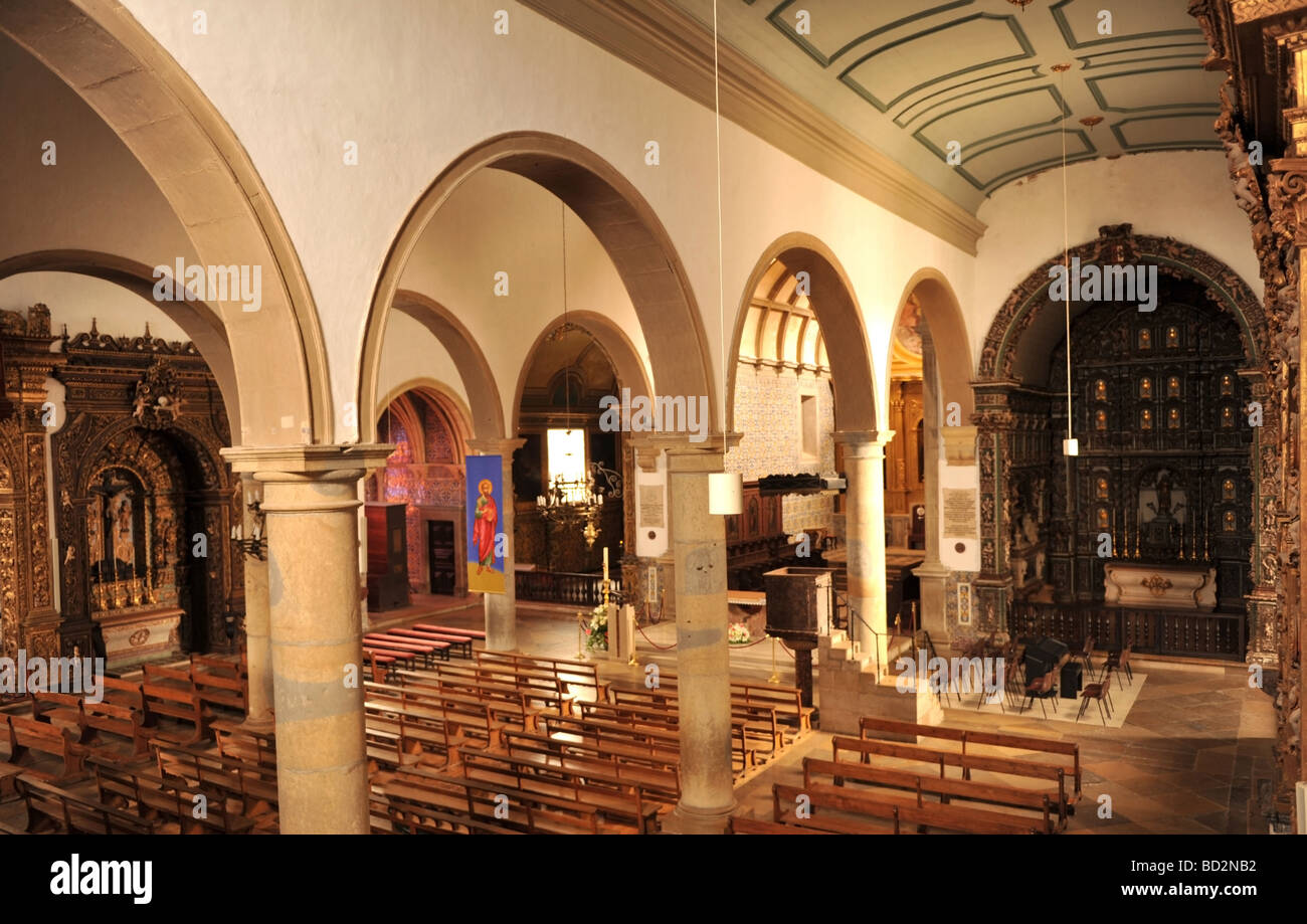 Cattedrale di Faro Algarve Portogallo immagine presa dell'altare e coro Foto Stock