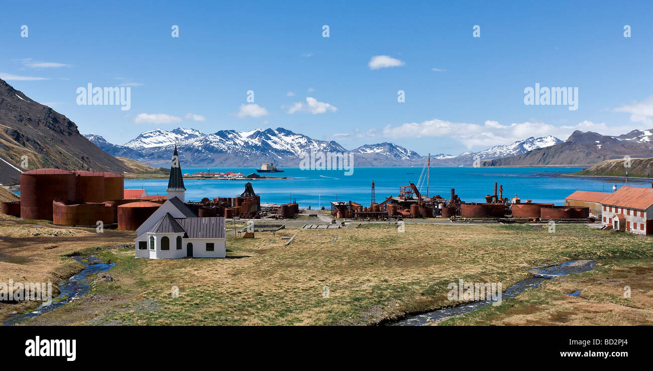 Icebreaker Kapitan Khlebnikov in King Edward Cove, Cumberland Bay, Grytviken, Georgia del Sud Foto Stock