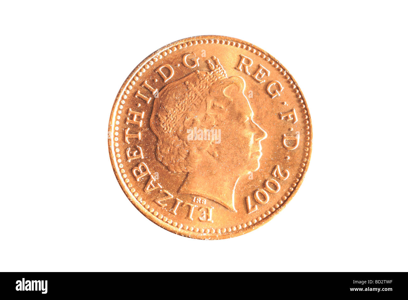 una moneta del penny Foto Stock