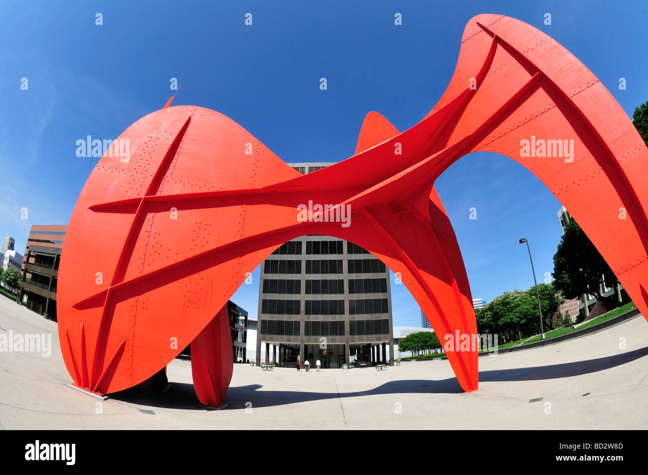 Grand Rapids Municipio su Calder Plaza. Il gigante rosso stabile, La Grande Vitesse è stato dedicato nel 1969 Foto Stock