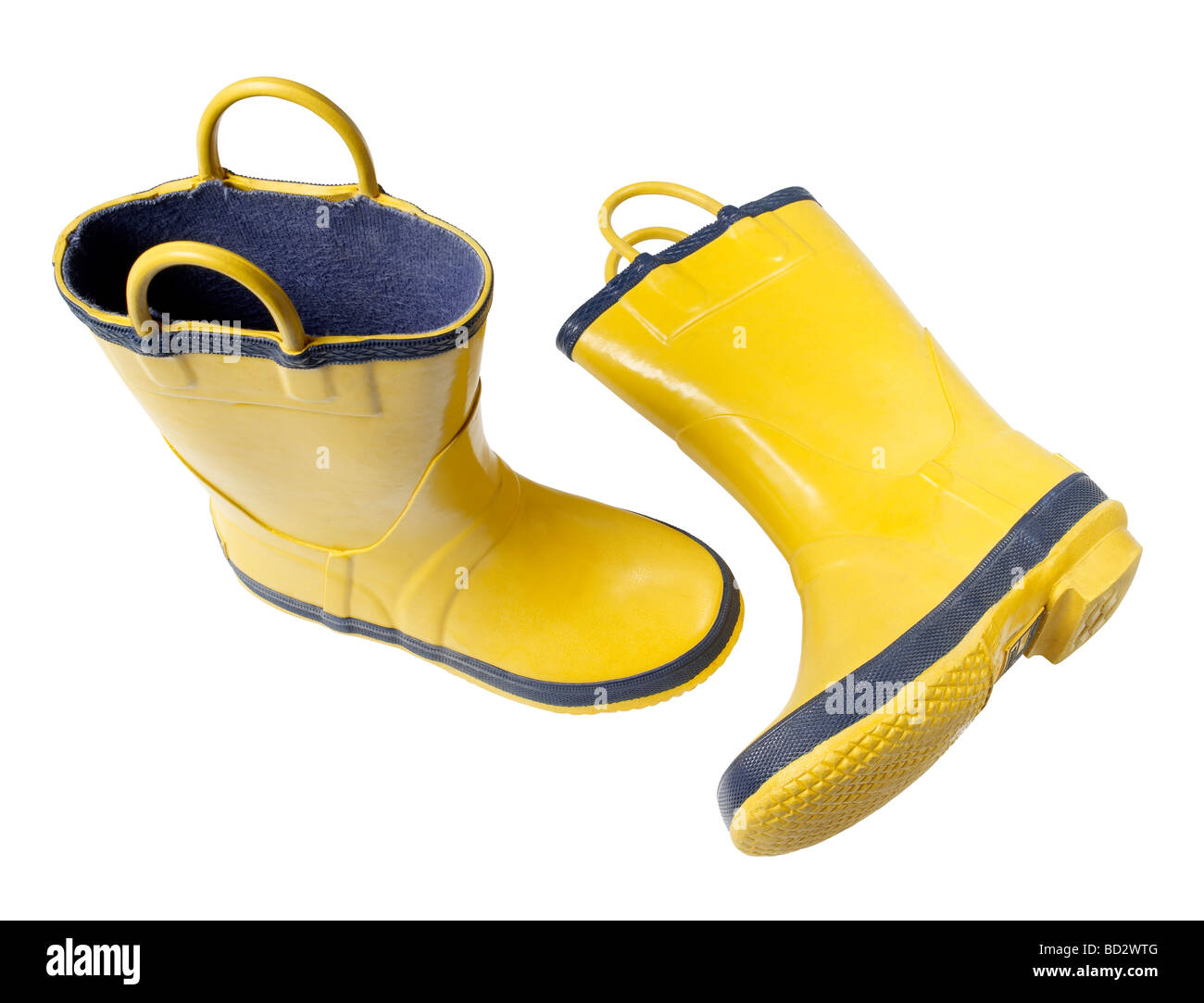 Stivali da pioggia vista in elevazione Foto Stock