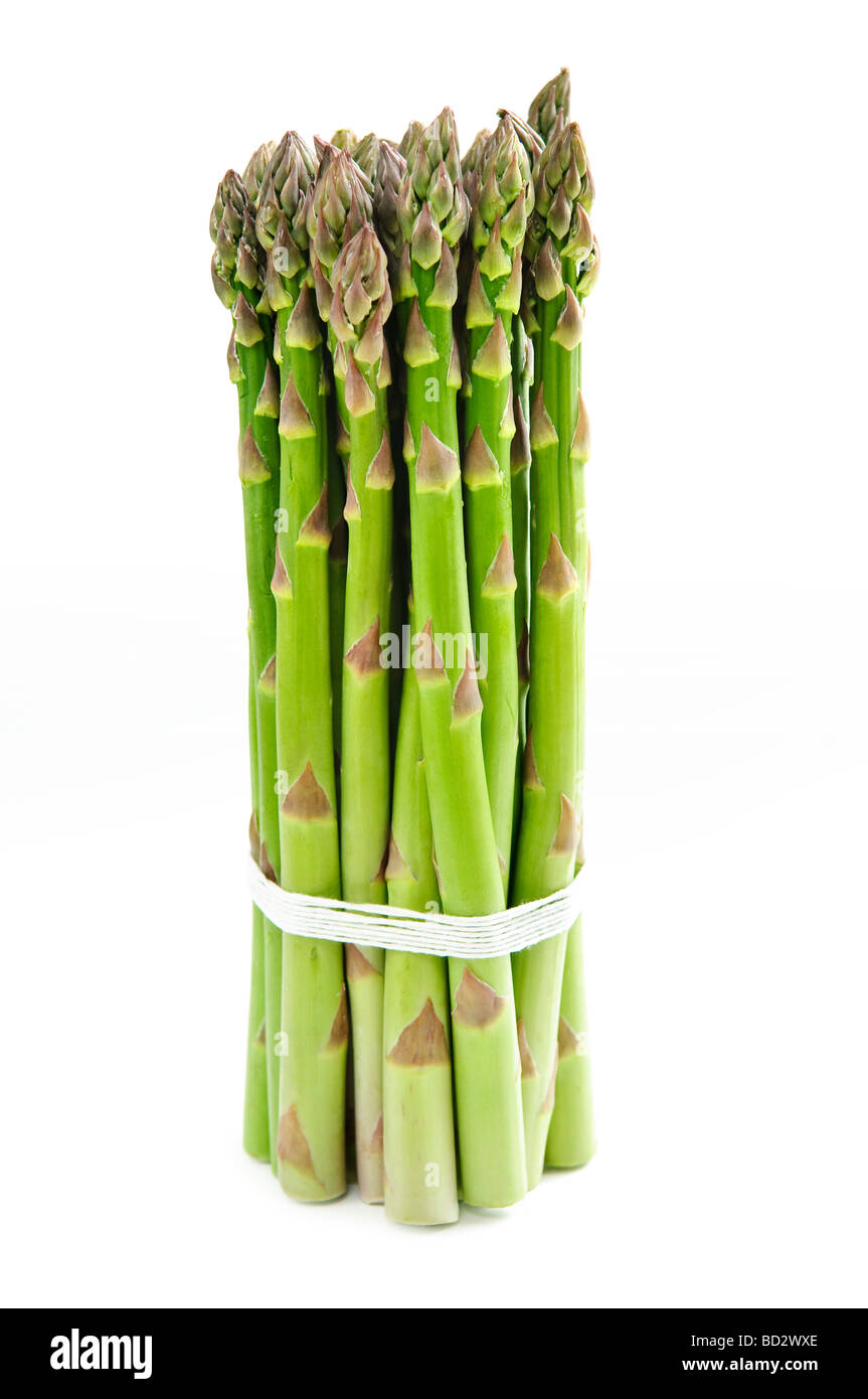 Close up di verde fresco asparagi organico Foto Stock