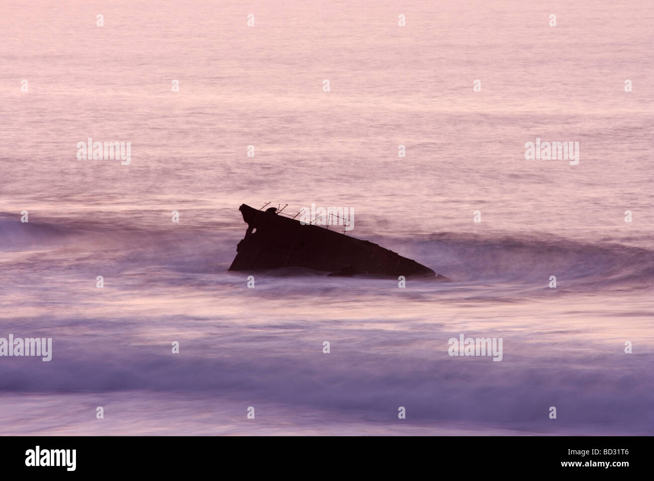 Il relitto del SS American Star, Playa de Garcey, Fuerteventura, Isole Canarie. Gennaio 2009 Foto Stock