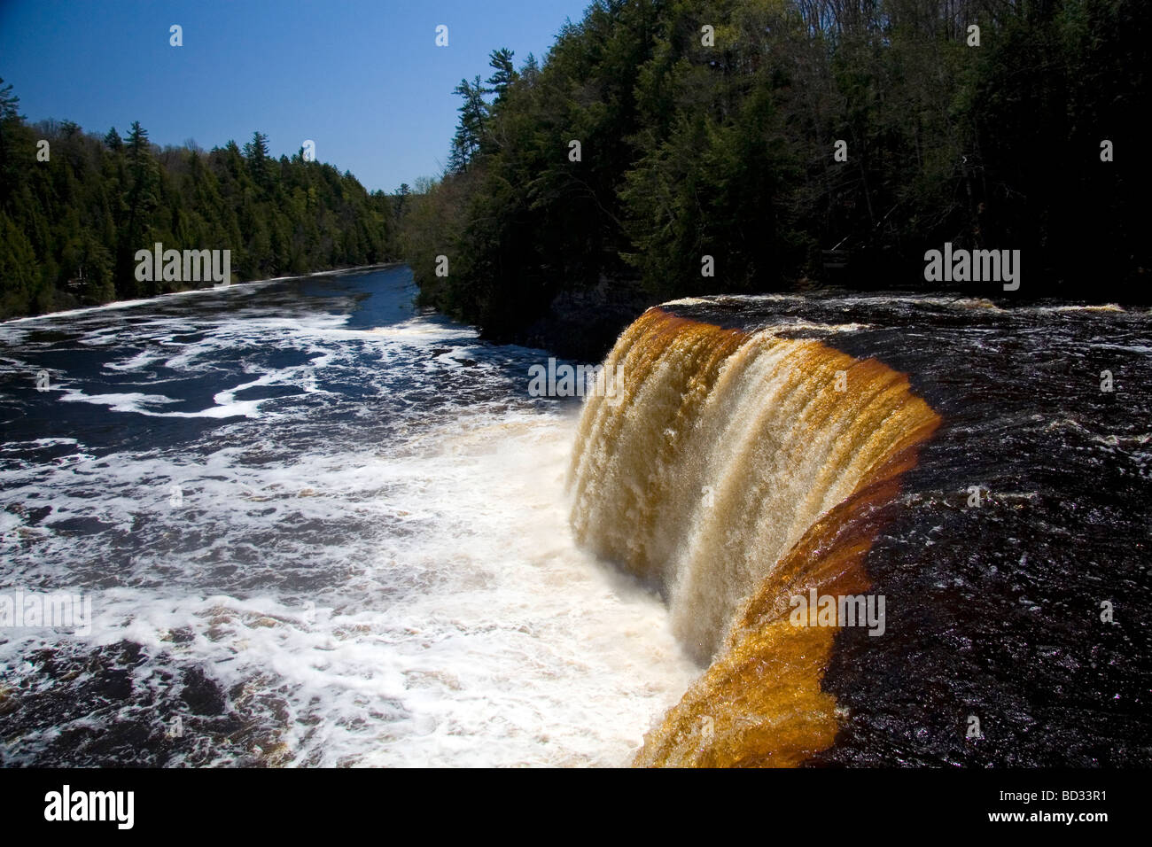 Tomaia Tahquamenon Falls sul fiume Tahquamenon nella parte orientale della Penisola Superiore del Michigan STATI UNITI Foto Stock