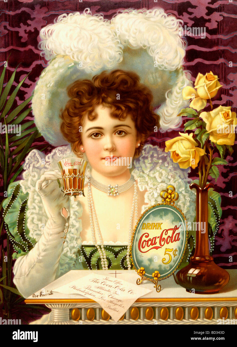 Coca Cola pubblicità dal 1890 Foto Stock