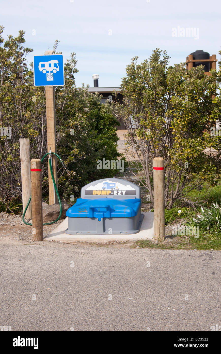 Un dump di liquame punto per roulotte e camper a Canterbury in Nuova Zelanda Foto Stock
