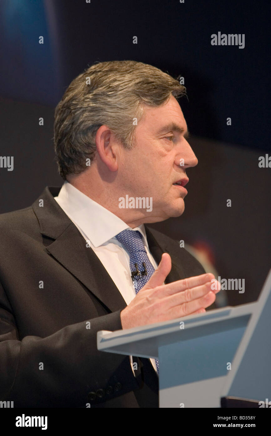 Il primo ministro britannico Gordon Brown Foto Stock