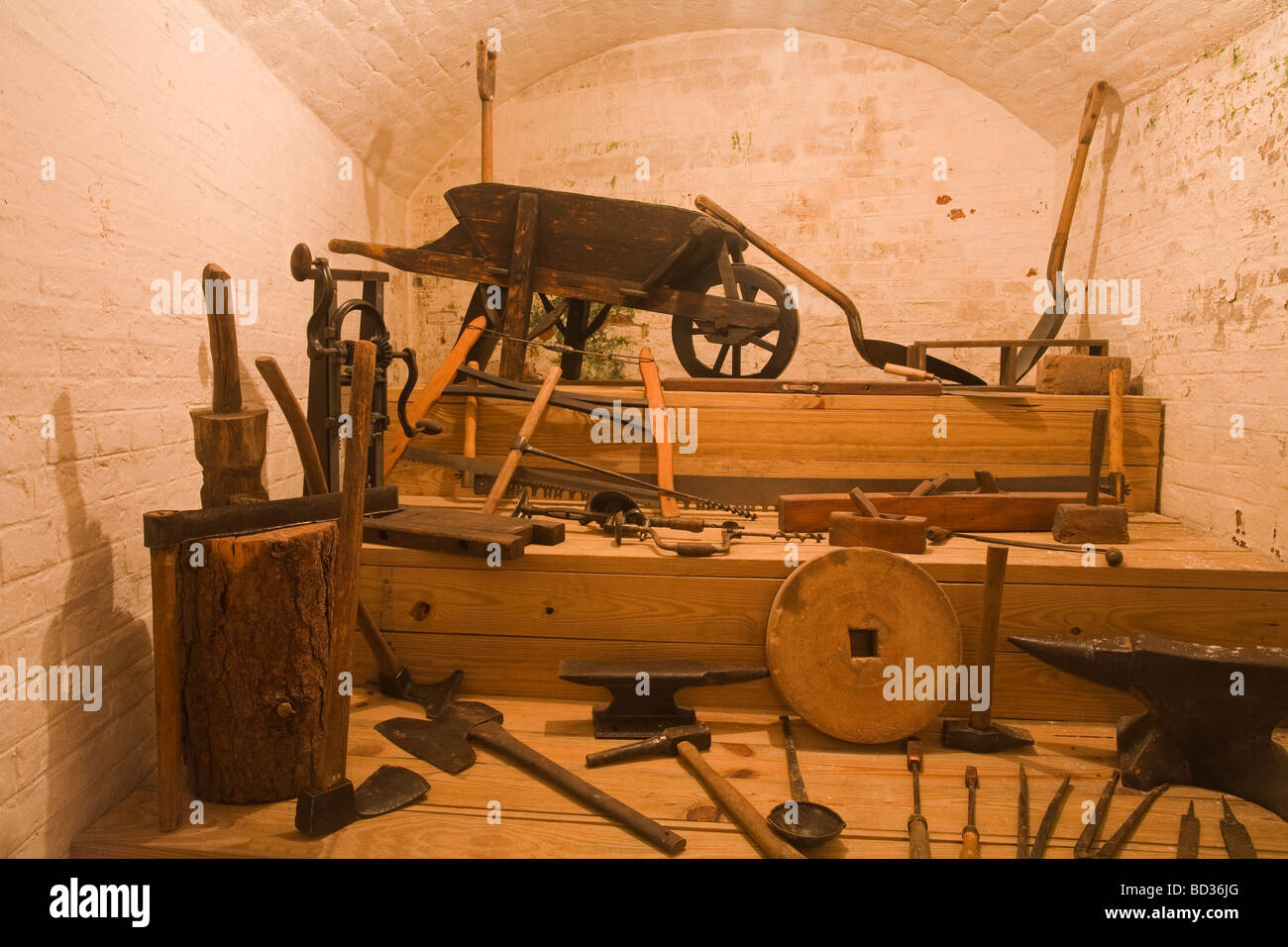 Old Fort Jackson Pietra Miliare Storica Nazionale Savannah in Georgia negli Stati Uniti Foto Stock