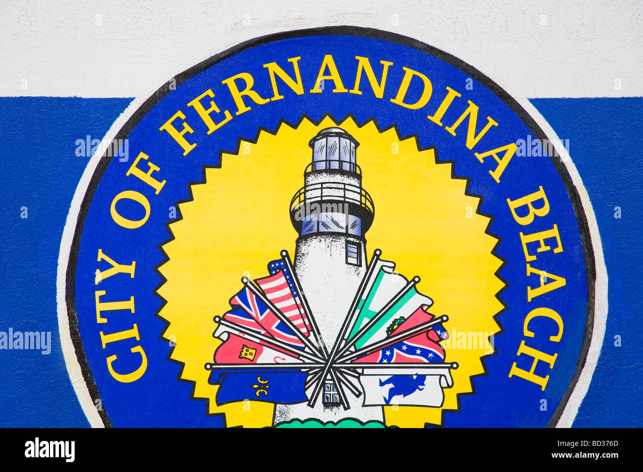 Fernandina Beach City Crest Amelia Island Jacksonville in Florida USA Foto Stock