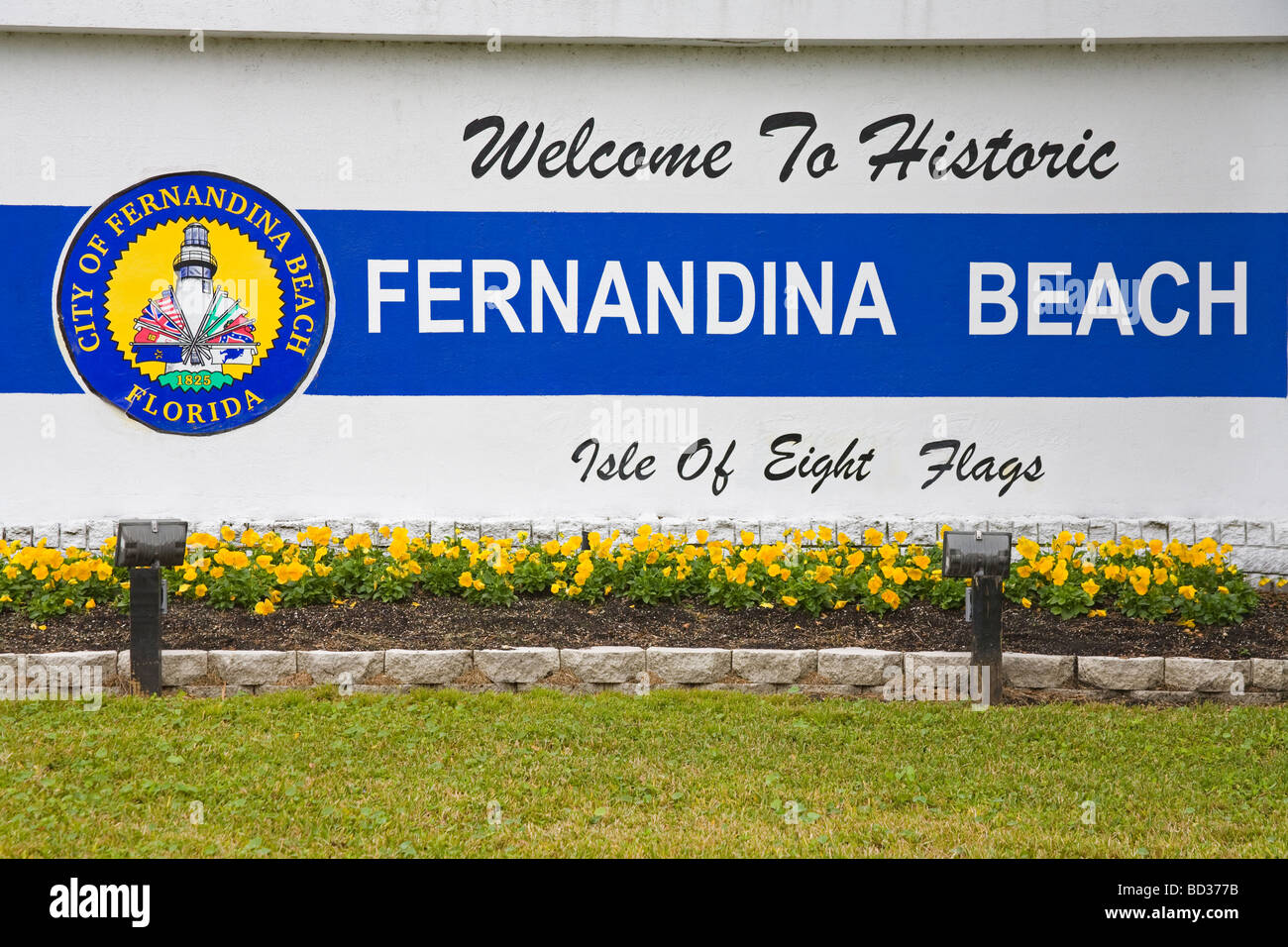 Fernandina Beach City Crest Amelia Island Jacksonville in Florida USA Foto Stock