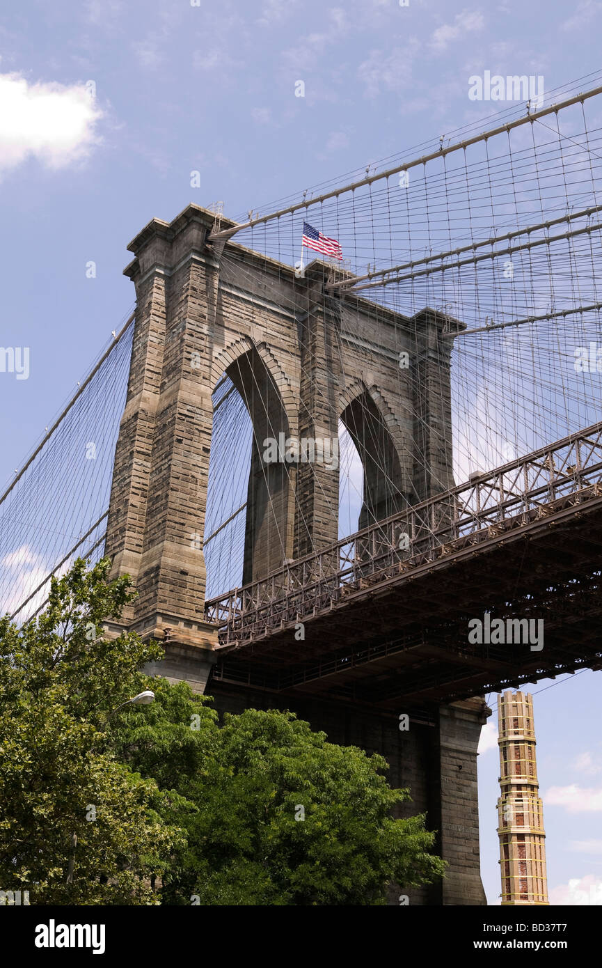 NYC, New York City, Ponte di Brooklyn Brooklyn Foto Stock