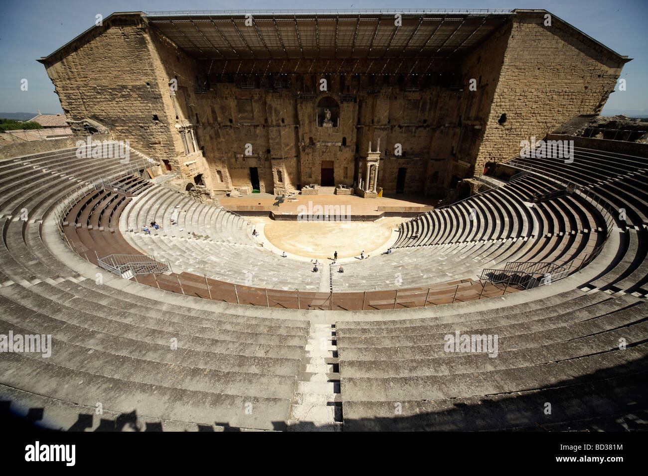 Il teatro romano del primo secolo D.C. in arancione in Provenza, in Francia, in Europa Foto Stock