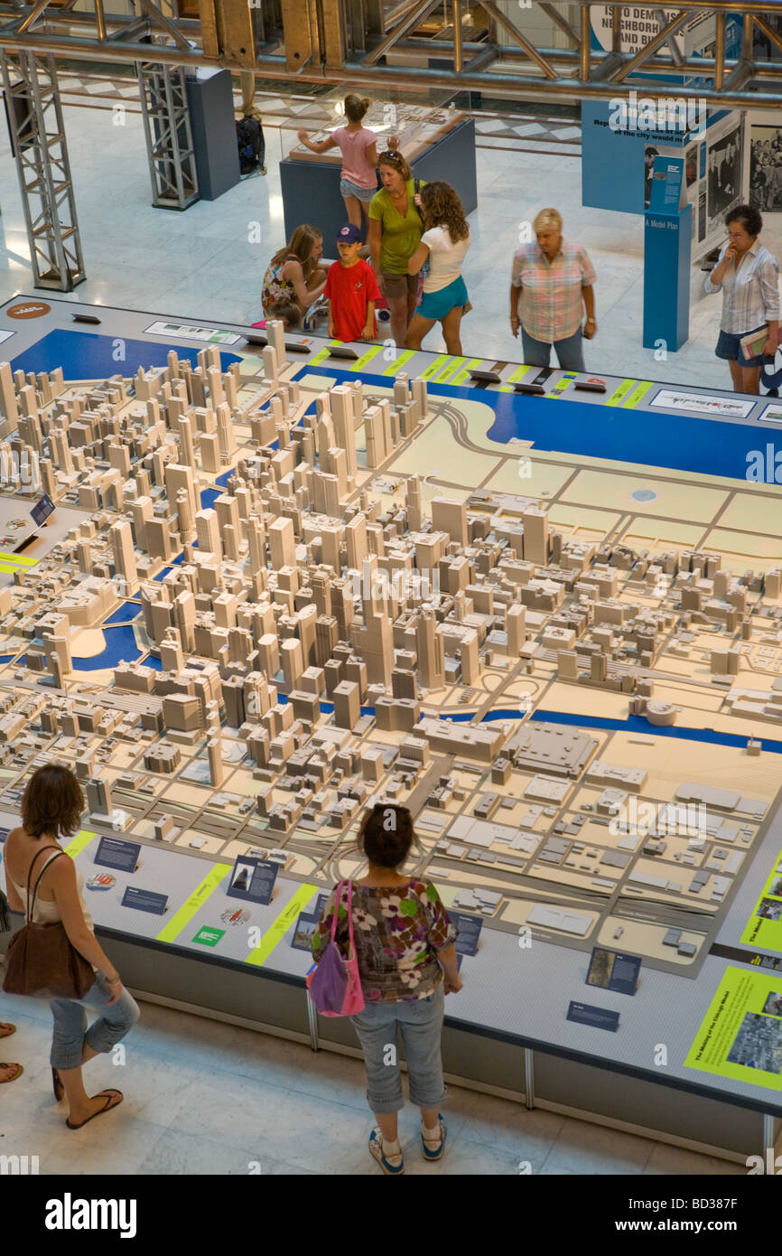 Modello di città a Chicago Architecture Foundation in Chicago Illinois Foto Stock