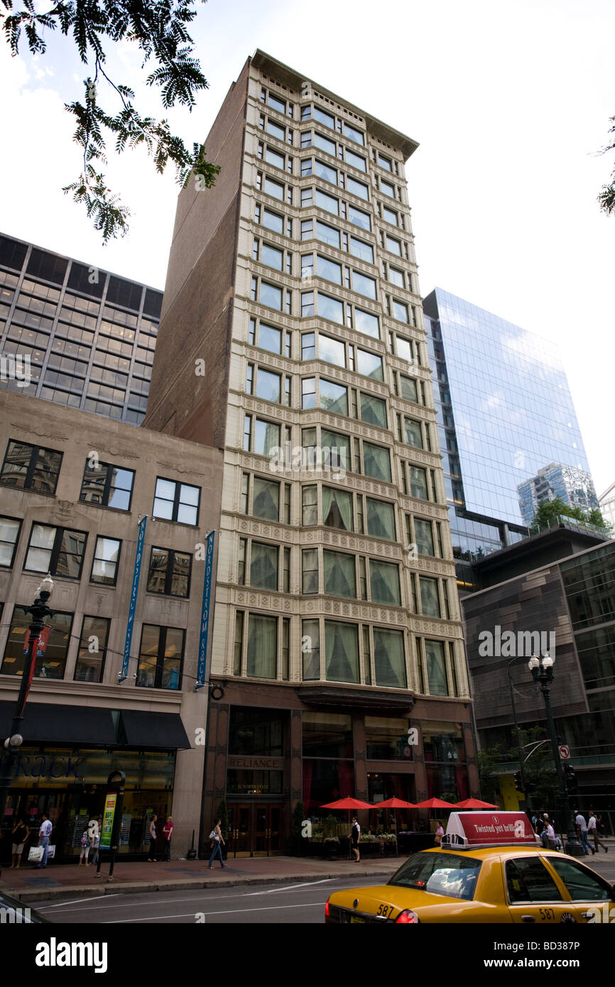 L'edificio di affidamento di Daniel Burnham precursore dei moderni grattacieli Chicago Illinois Foto Stock