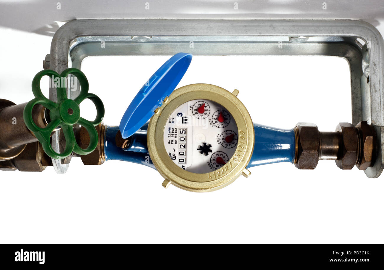 Wasserzaehler misuratore di acqua Foto Stock
