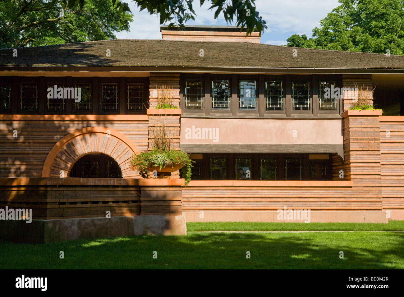 Heurtley house di Frank Lloyd Wright in stile prateria Oak Park Illinois Foto Stock