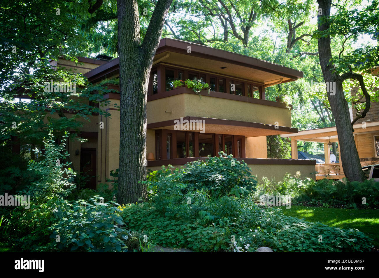 Onorevole Thomas Gale house di Frank Lloyd Wright in stile prateria Oak Park Illinois Foto Stock