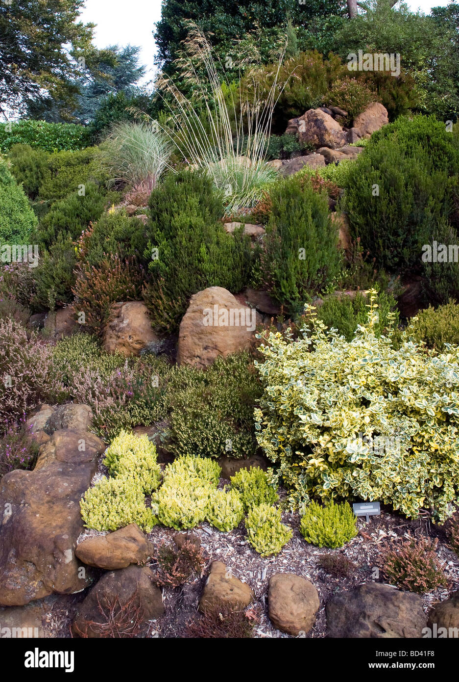 Rockery a Compton Acres Gardens, Bournemouth Dorset, England, Regno Unito Foto Stock