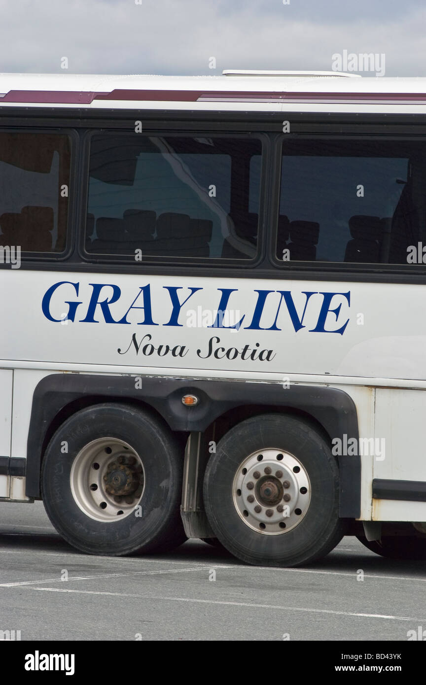 La Gray Line pullman turistico dettaglio, Halifax, Nova Scotia, Canada Foto Stock