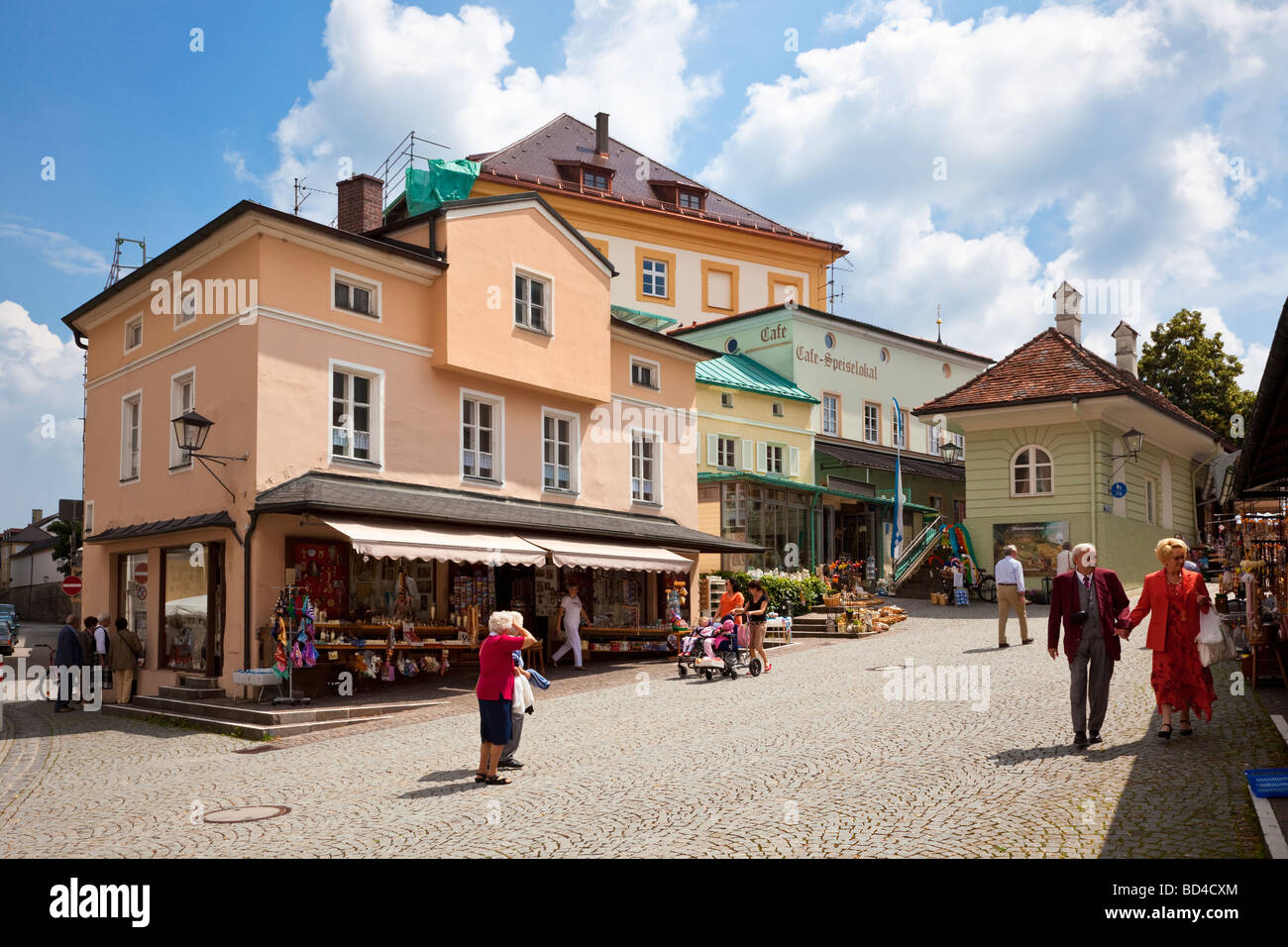 Altötting in Baviera, Germania, Europa - religiosi negozi di articoli da regalo nella città di pellegrinaggio Foto Stock