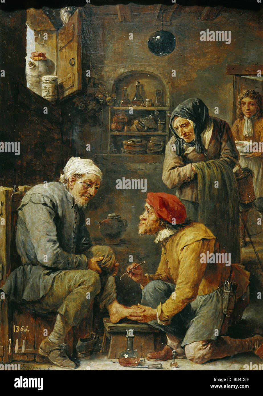 Teniers David il giovane (1610 - 1690), pittura, "Funzionamento chirurgico", Prado, Madrid, barocco, 'Operación Quirurgica', b Foto Stock