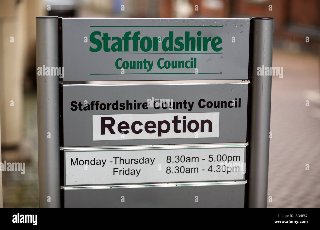 Staffordshire County Council digital signage Foto Stock