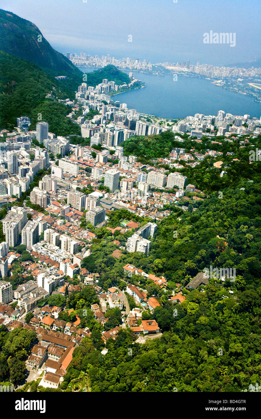 Vista aerea della famosa in tutto il mondo di Rio de Janeiro in Brasile Foto Stock