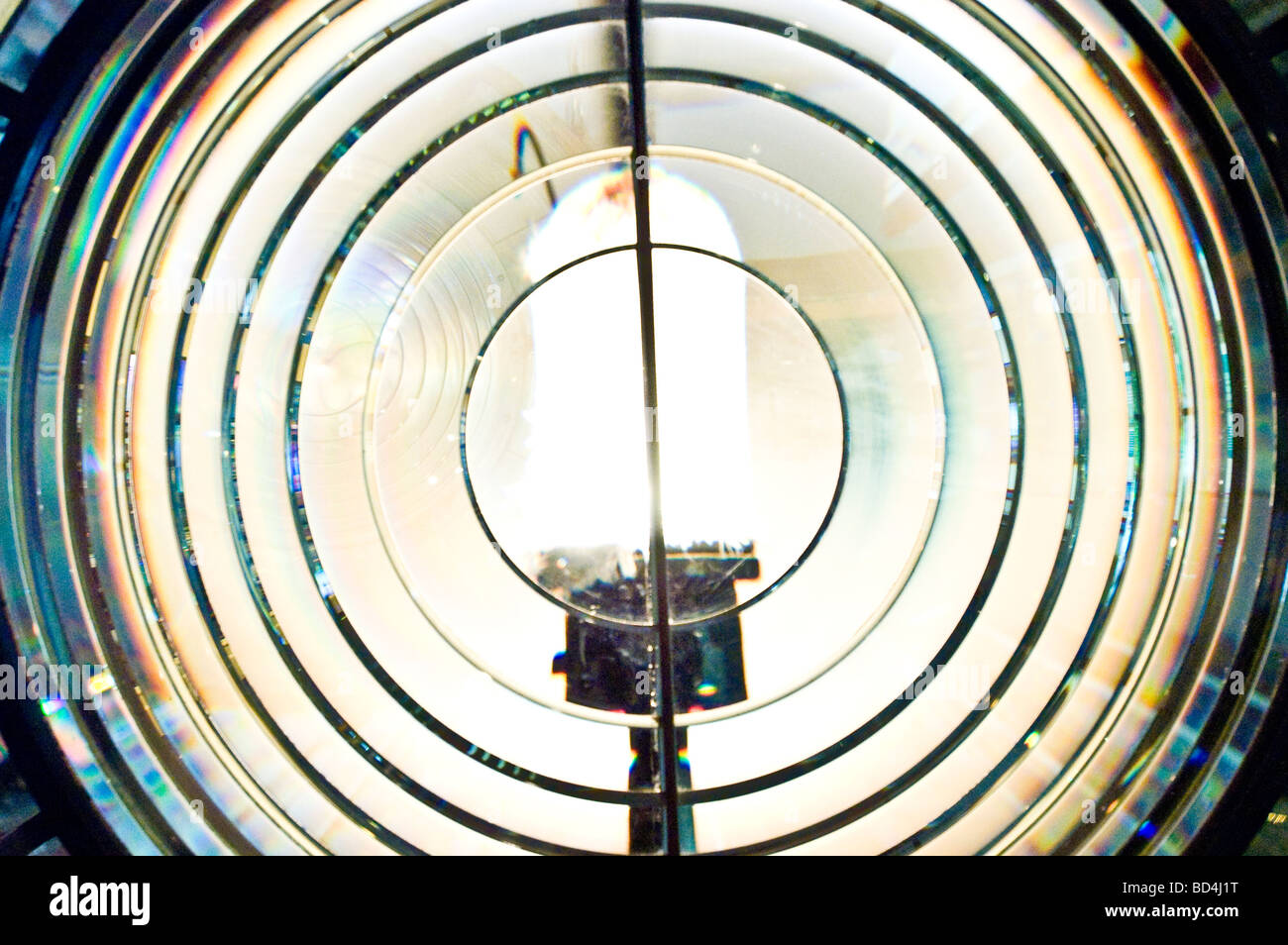 Gigante lampada faro close up, Halifax Maritime Museum, Nova Scotia, Canada Foto Stock