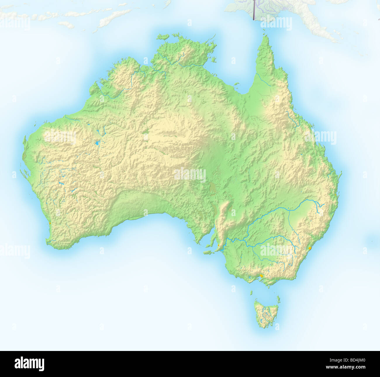Australia, Rilievo ombreggiato mappa. Foto Stock