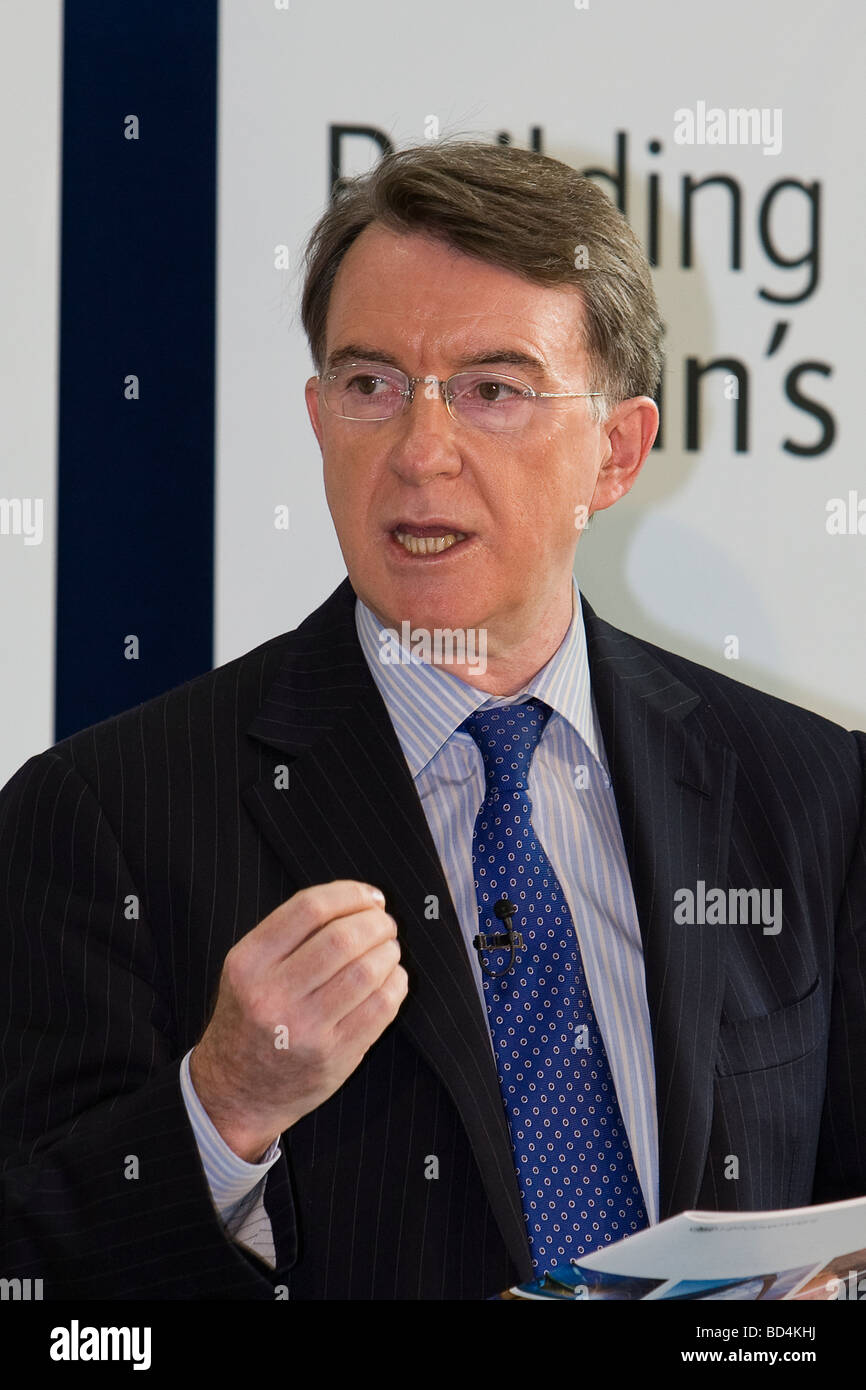 Peter Mandelson Peer del lavoro e del Segretario di Stato per gli affari, l'innovazione e le competenze (BIS) Foto Stock