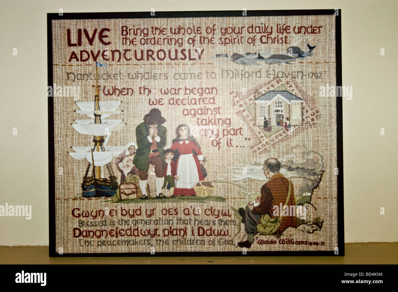 Quaker poster all'interno di Quaker casa in Dartmouth, Halifax, Nova Scotia, Canada Foto Stock